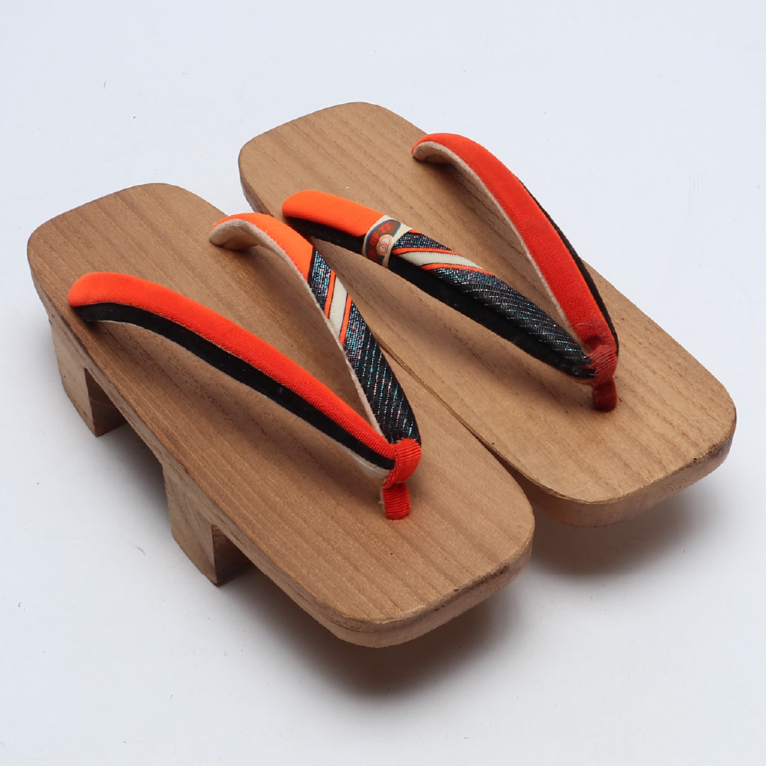 未使用品 下駄 カジュアル S 木製 Aランク 和装小物 茶系 1244-00828