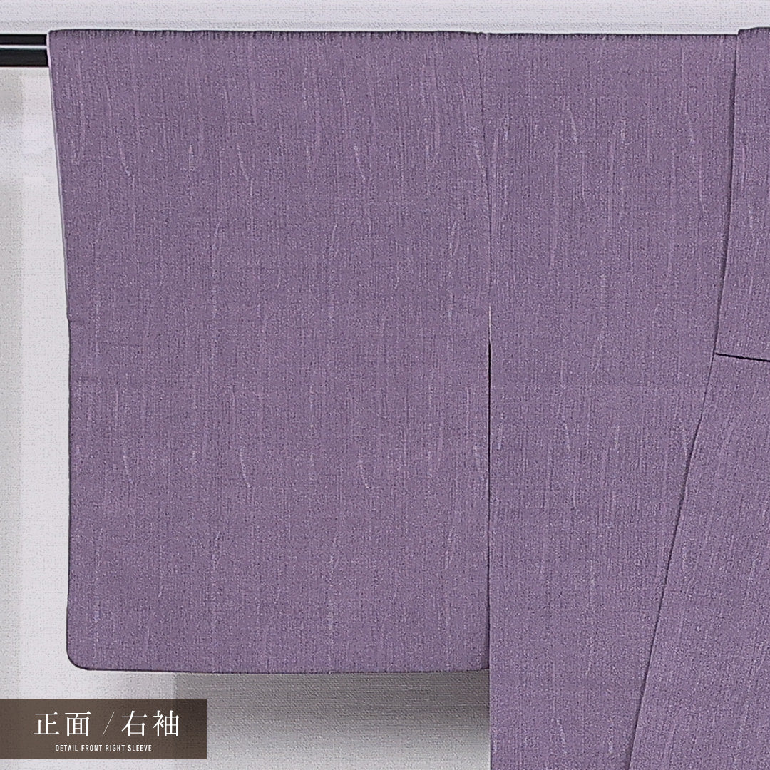 小紋 袷 身丈155cm 裄丈62cm 正絹 Aランク インフォーマル 広衿 Mサイズ 創作柄 紫系 RP 1221-11337