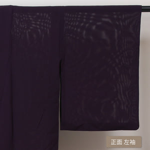 リサイクル着物】 色無地 絽 身丈152cm 裄60.5cm 一つ紋 正絹 紫系 S
