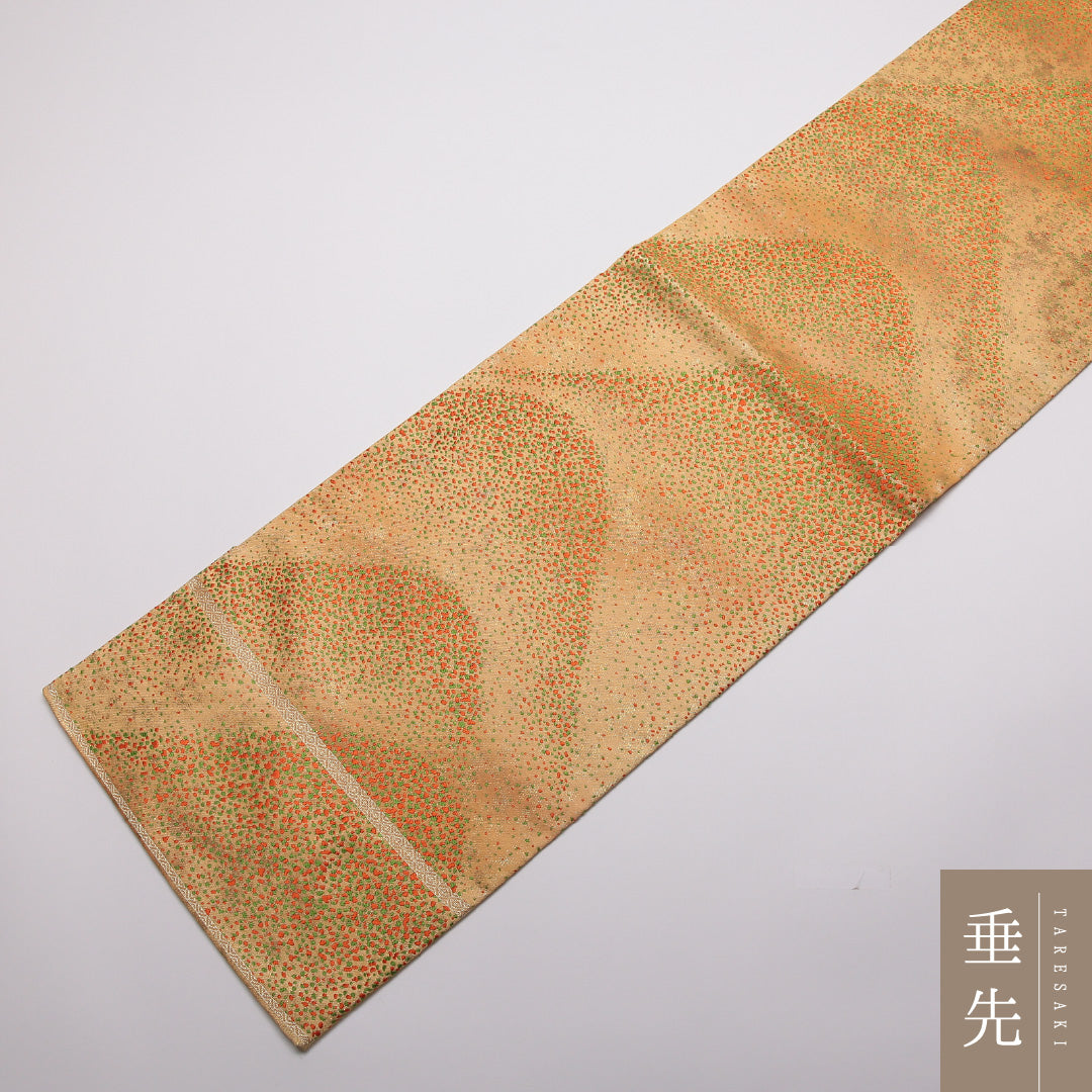 袋帯 帯丈432cm 正絹 六通 インフォーマル 遠山 ベージュ系 1243-01345