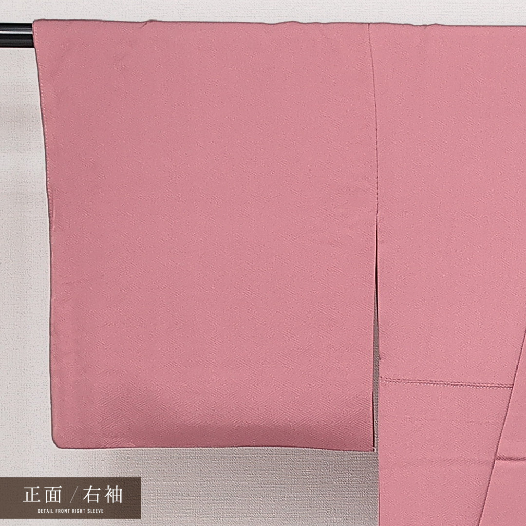 色無地 袷 身丈156cm 裄丈64cm 正絹 Sランク インフォーマル 広衿 Mサイズ 無地 ピンク系 RP 1219-14390