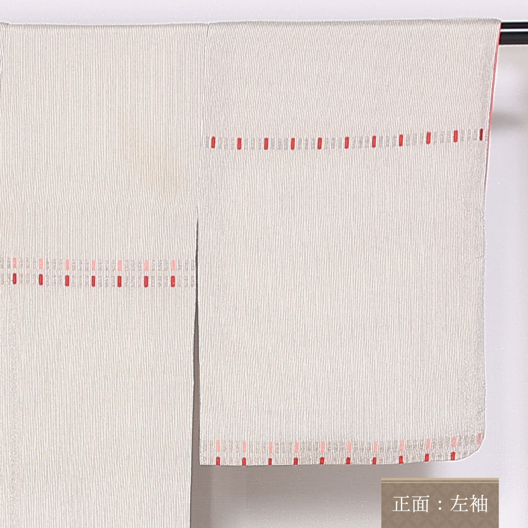 紬 身丈153cm 裄丈61cm Bランク 袷 正絹 広衿 小紋 モダン 1216-10006