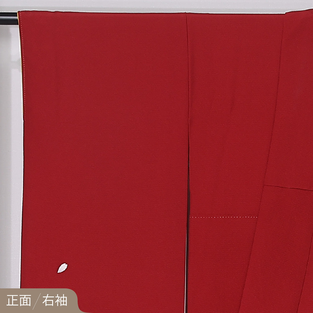 振袖 身丈160cm 裄丈66cm Sランク 正絹 袷 広衿 L 毬 桜 フォーマル 古典的 可愛らしい 赤系 1213-F0507