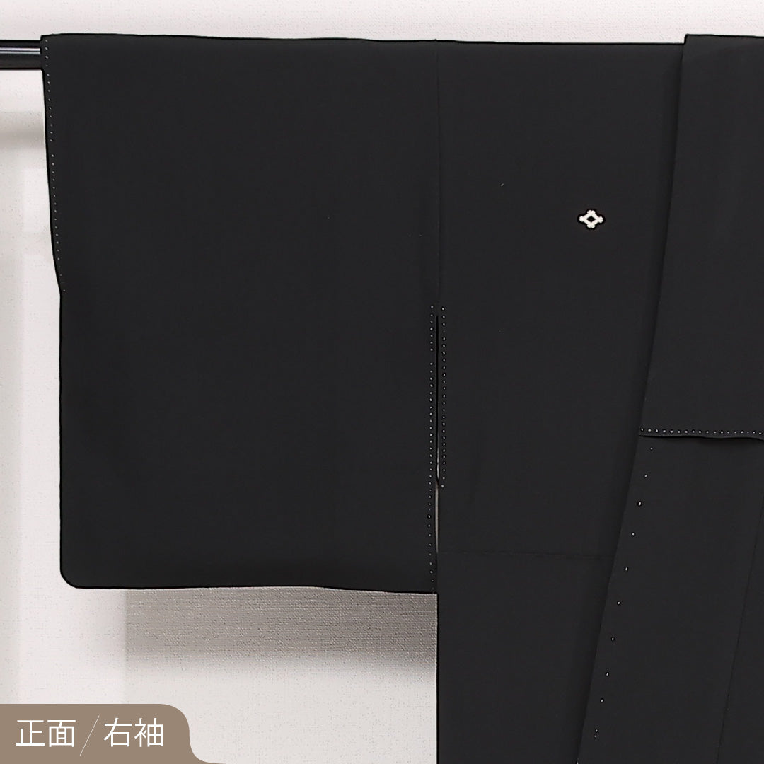 黒留袖 五つ紋 井桁 鶴見 保次 身丈148cm 裄丈63cm Sランク 正絹 袷 比翼 広衿 XS 作家物 落款 加賀友禅 フォーマル 幻想的 重厚感 黒系 1211-F0583
