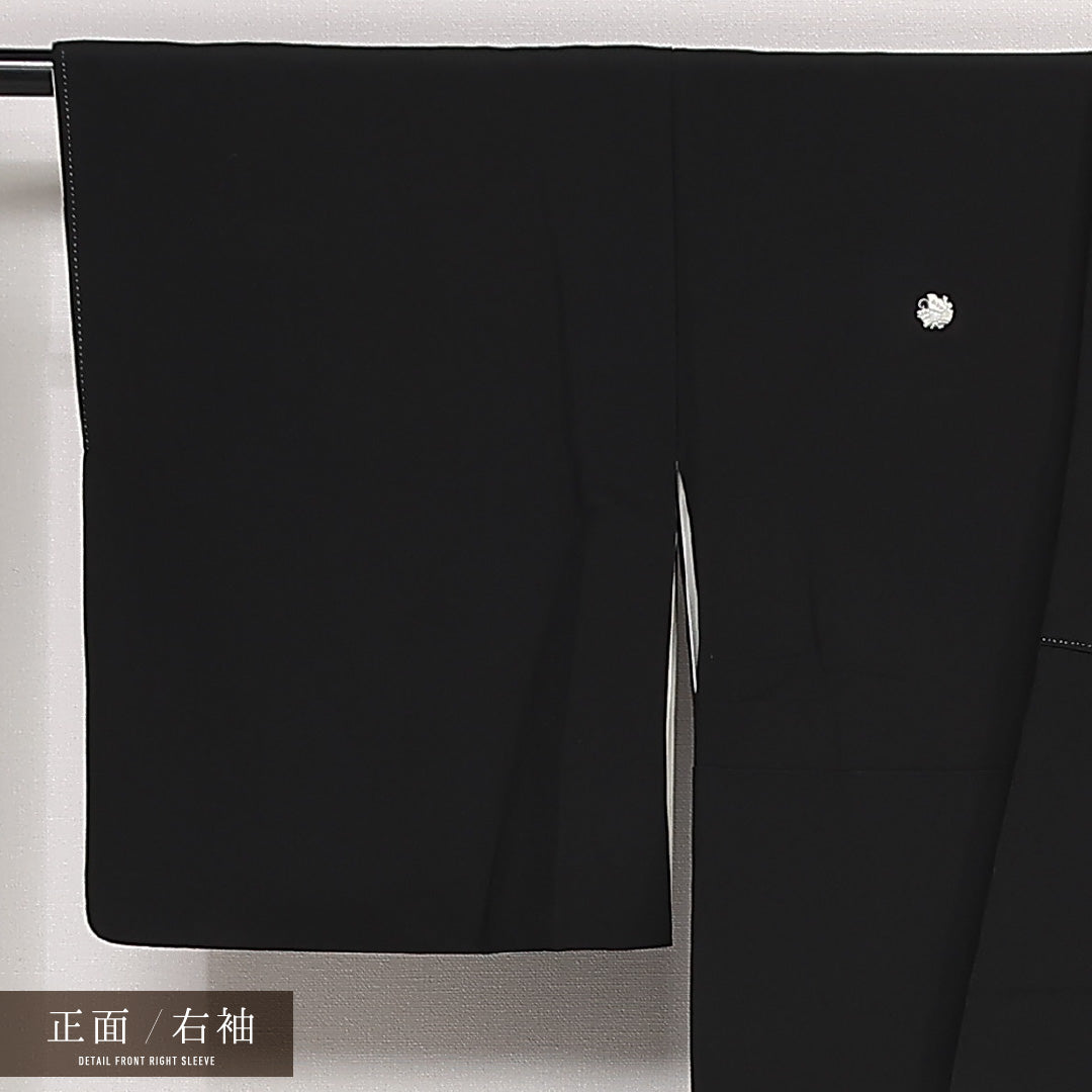 黒留袖 五つ紋 揚羽蝶 身丈159cm 裄丈66cm Sランク 正絹 袷 比翼 広衿 M 落款 加賀友禅 茶屋辻 フォーマル 幻想的 重厚感 黒系 1211-F0559