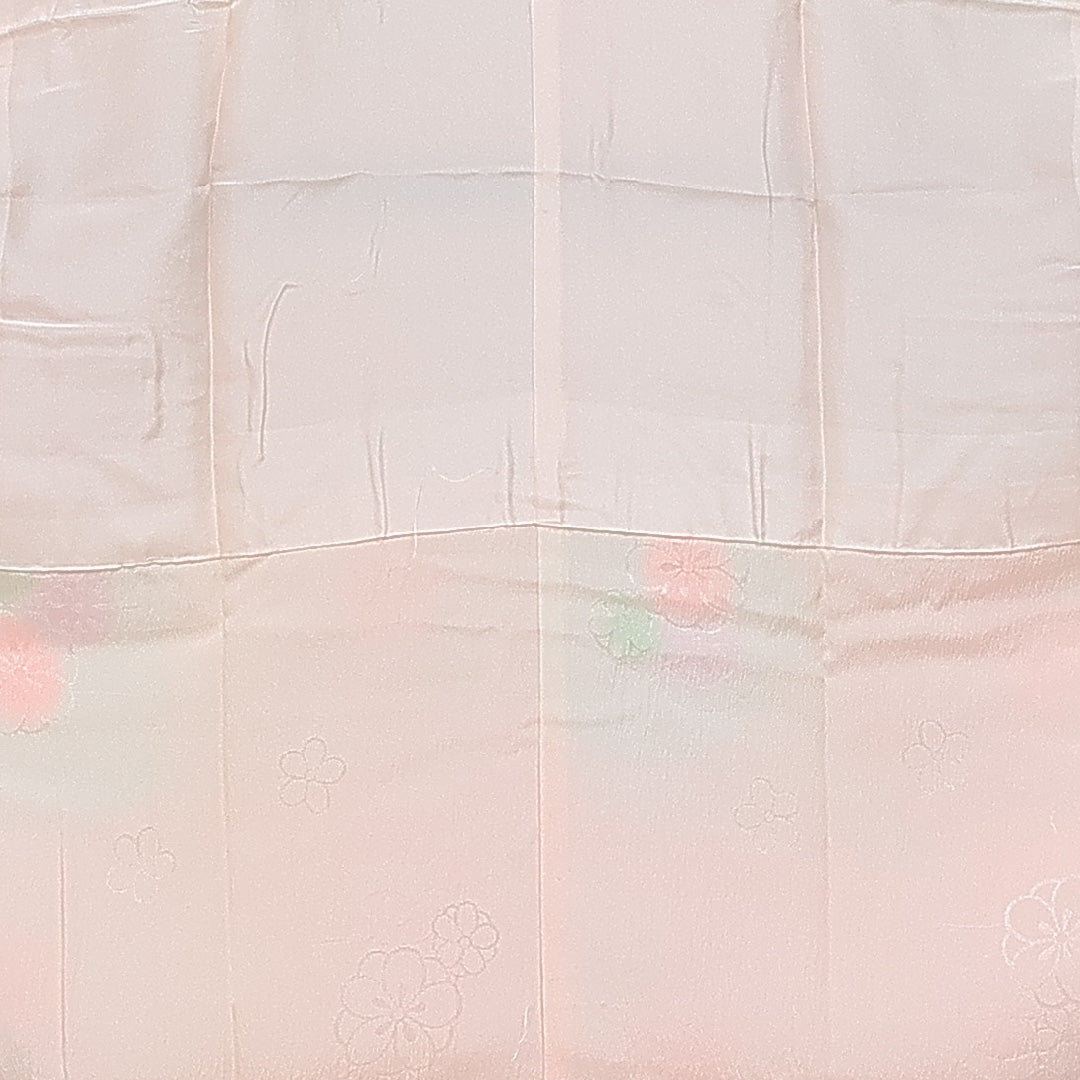 未使用品 長襦袢 無双袖 身丈135cm 裄丈69cm 正絹 Nランク 紋意匠 (花柄) XLサイズ しつけ糸 ピンク系 RP 1239-14522