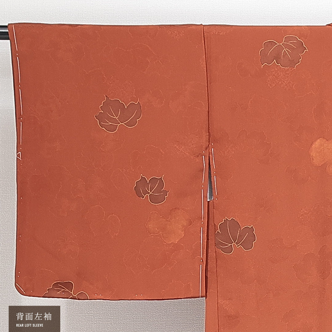 未使用品 羽織 袷 身丈78cm 裄丈62cm 正絹 Sランク カジュアル Sサイズ しつけ糸 葡萄 茶系 RP 1232-14743