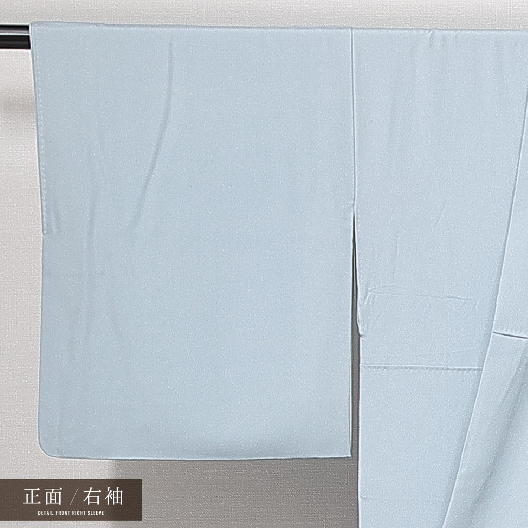 訪問着 袷 身丈144cm 裄丈59cm 正絹 Aランク セミフォーマル 広衿 XSサイズ 短冊 菊 水色系 RP 1217-14902