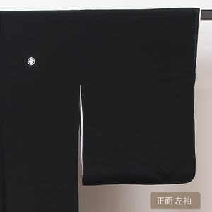 完成品 S 裄丈62.5cm 身丈161cm 黒留袖 袷 【中古】 秀品 正絹 黒 霞が