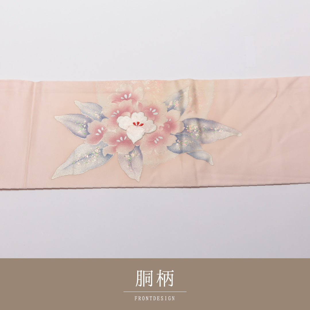 九寸名古屋帯 Aランク 帯丈364cm 正絹 ポイント柄 名古屋仕立て 織り セミフォーマル 芙蓉 ピンク系 RP 1245-01782
