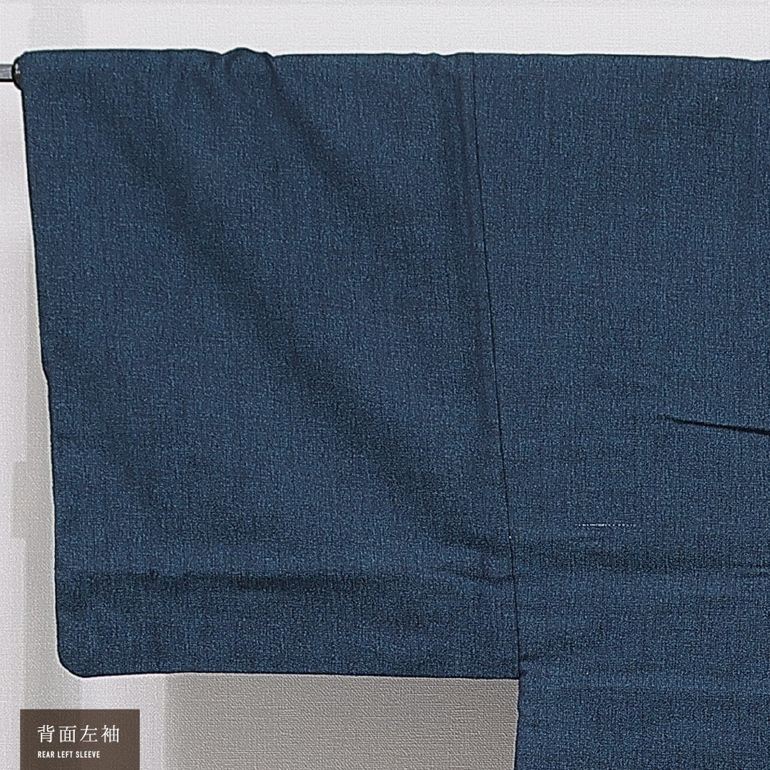 洗える着物 ウールの羽織 男性用 袷 身丈82cm 裄丈68cm ウール Cランク カジュアル Mサイズ 無地 紺系 LP 1235-15770