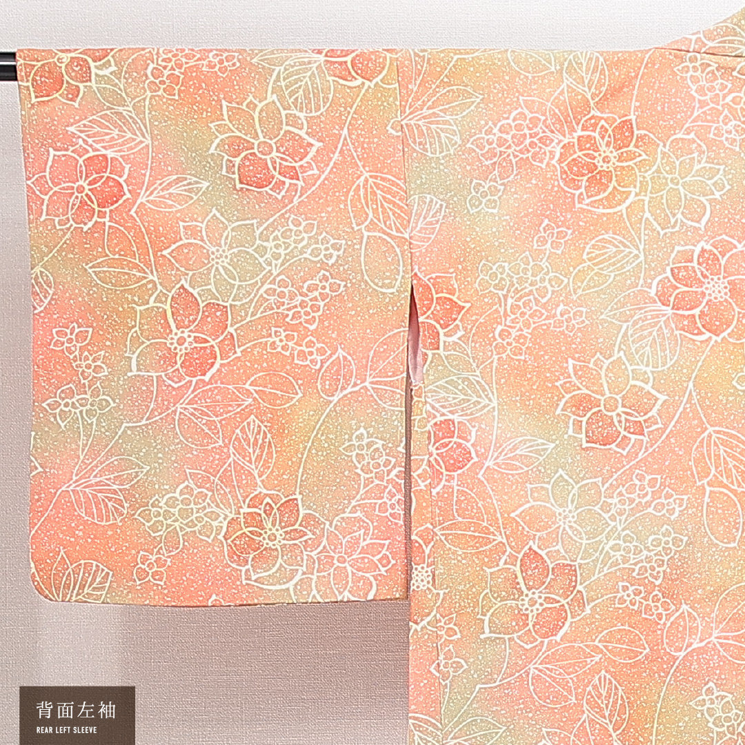 羽織 袷 身丈75cm 裄丈62cm 正絹 Cランク カジュアル Sサイズ 花柄 多色系 HP 1232-14850