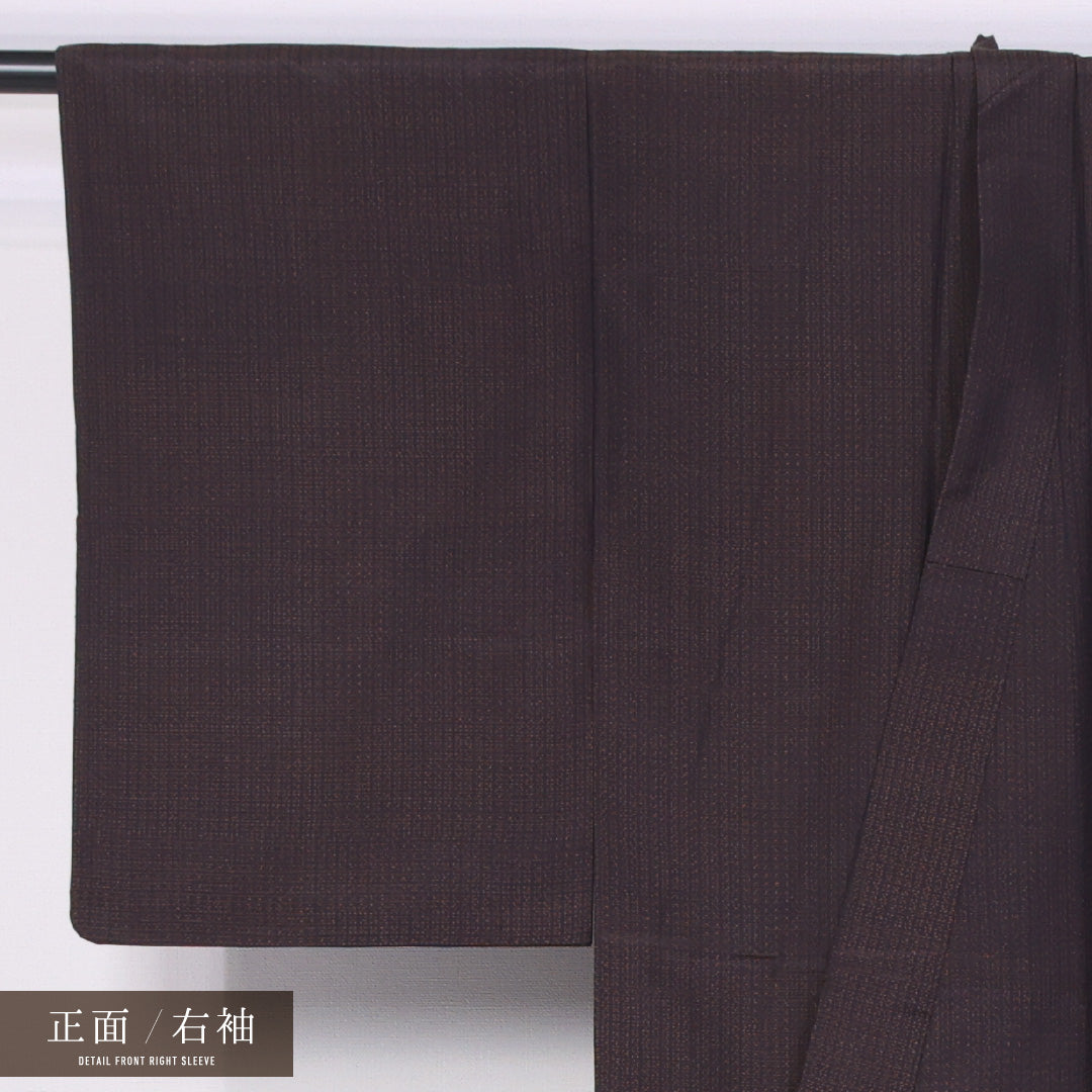 紬 袷 身丈147cm 裄丈60cm 正絹 Aランク カジュアル 広衿 XSサイズ 創作柄 茶系 RP 1223-11515