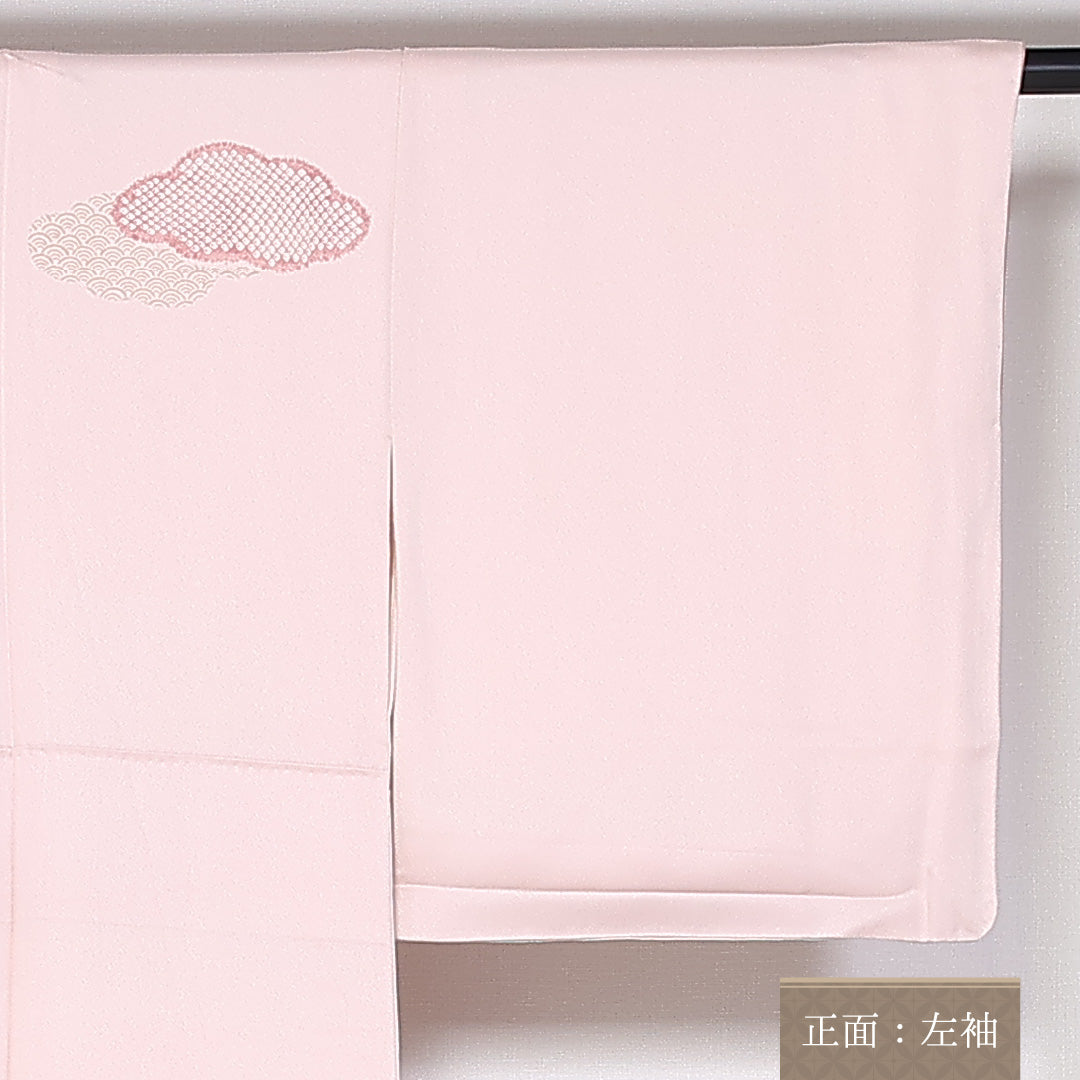 訪問着 袷 身丈153cm 裄64.5cm 正絹 扇 吉祥文様 茶屋辻 パールトーン加工 Aランク 1212-00807