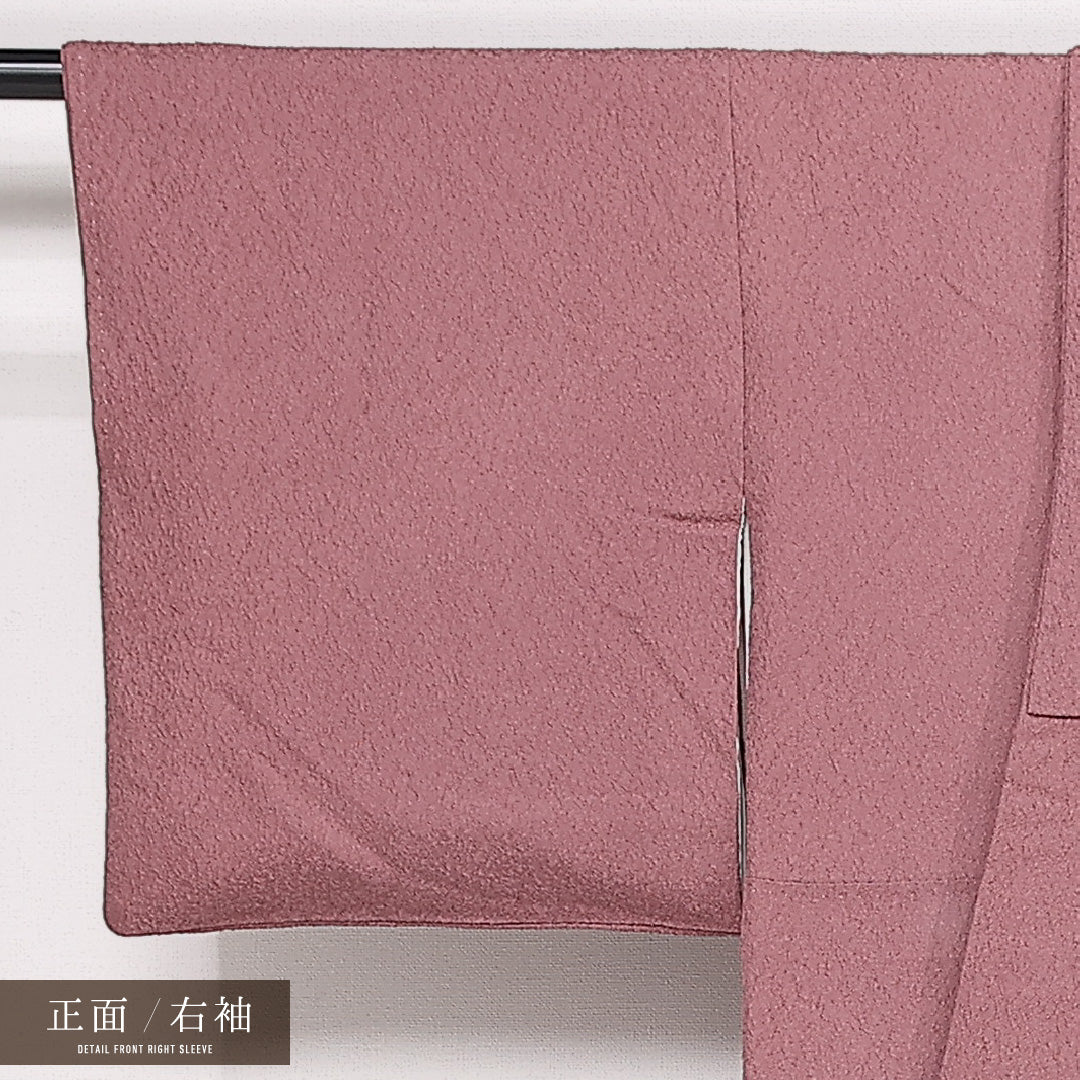 色無地 袷 身丈160cm 裄丈62cm 正絹 Aランク インフォーマル 広衿 Lサイズ ふくれ織 創作柄 紫系 HP 1219-13402