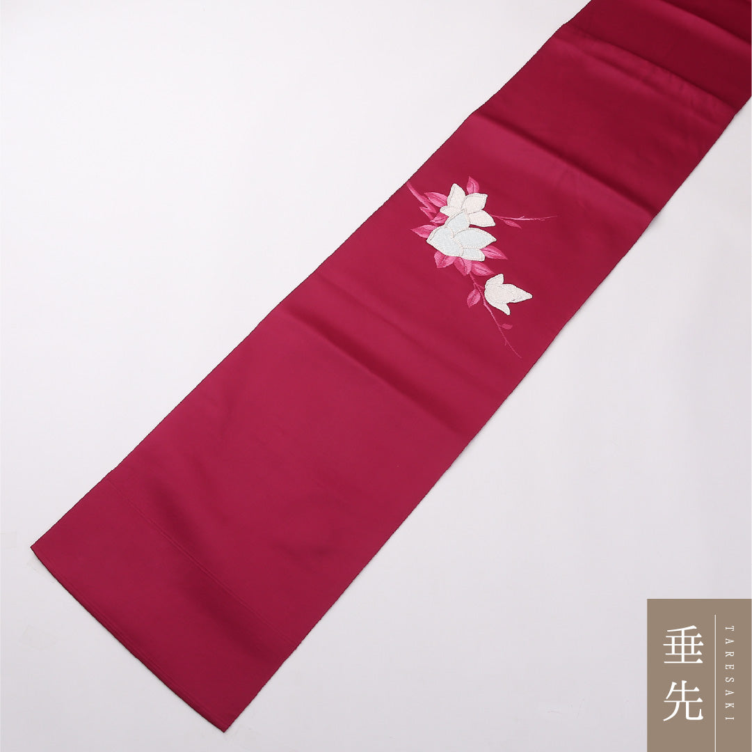 八寸名古屋帯 Aランク 帯丈344cm 正絹 ポイント柄 松葉仕立て 織り カジュアル 花柄 ピンク系 LP 1245-02329