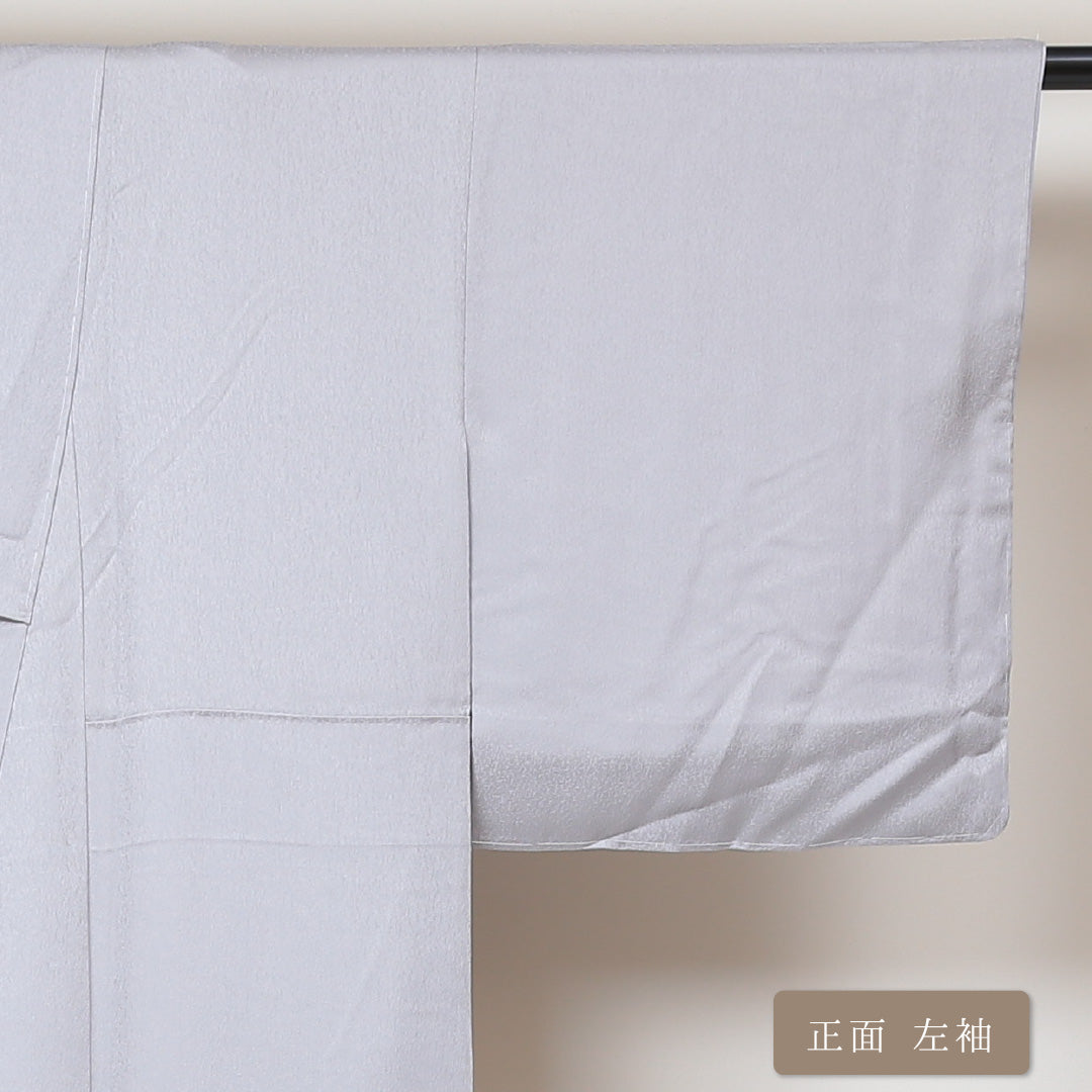 付下げ 袷 身丈160cm 裄丈63cm 正絹 Aランク インフォーマル 広衿 Lサイズ 蘇州刺繍 桜 グレー系 RP 1218-04311