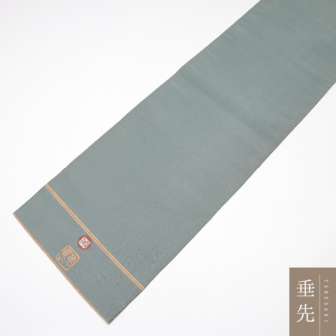 袋帯 帯丈416cm セミフォーマル ポイント柄 Cランク 正絹 綴れ織 創作 落款 緑系 1223-01272