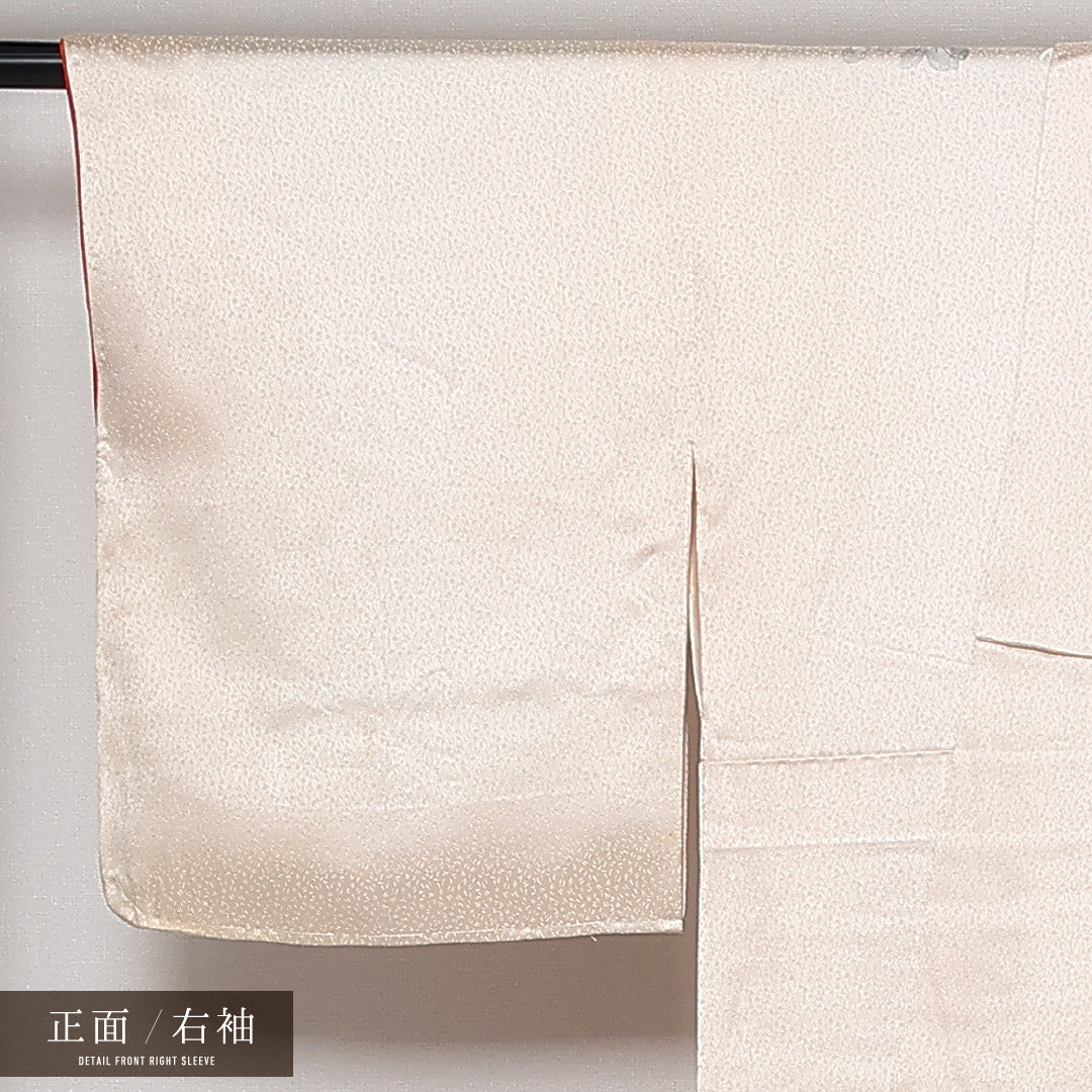 訪問着 袷 身丈150cm 裄丈65cm 正絹 Bランク セミフォーマル 広衿 Sサイズ 牡丹 ピンク系 RP 1217-13602