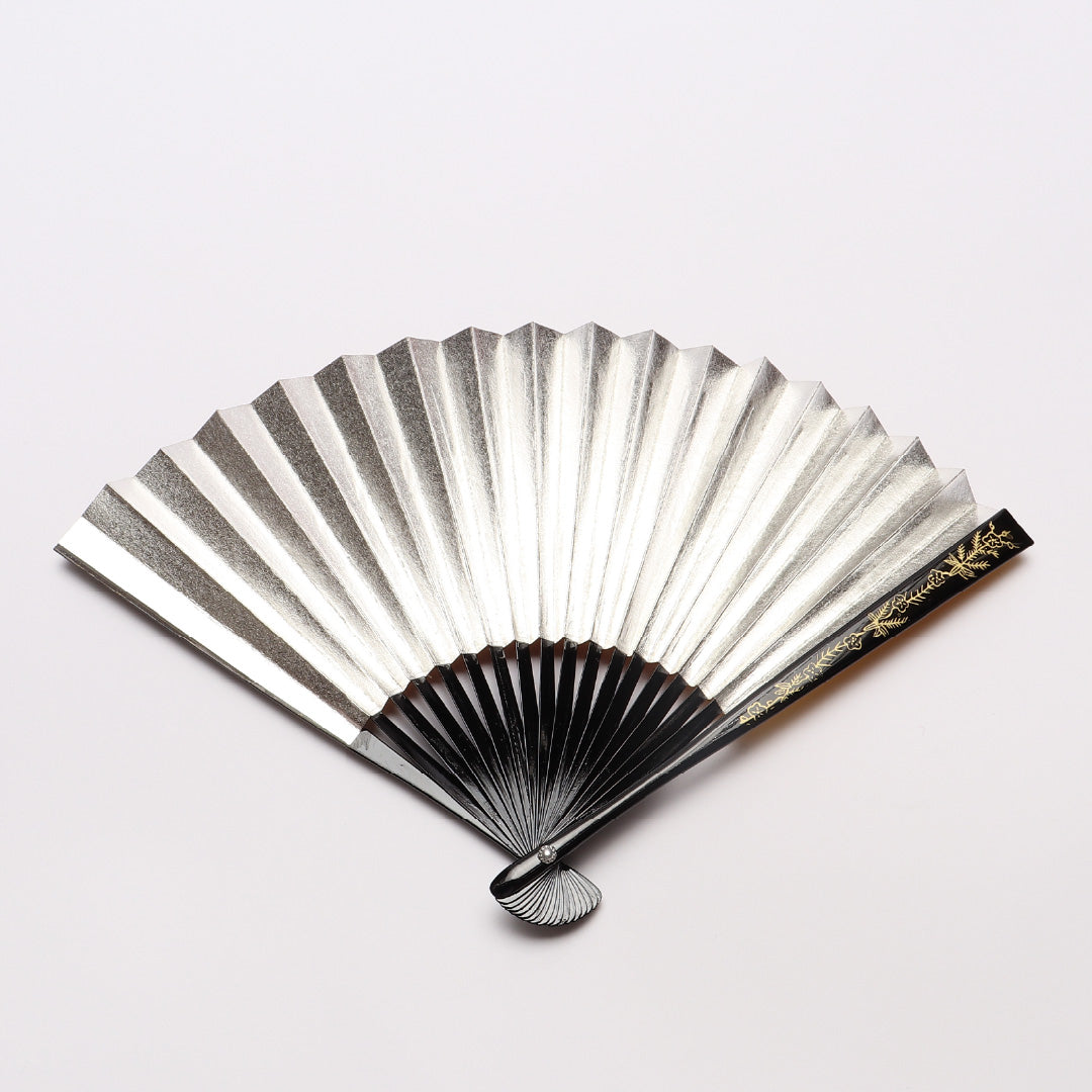 扇子 末広 留袖用 竹製 紙 Sランク 和装小物 金系 銀系 1240-00519