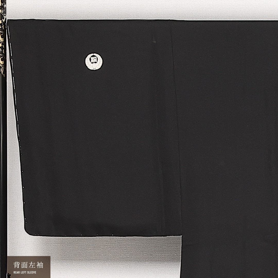 羽織 男性用 袷 身丈87cm 裄丈68cm 正絹 Sランク カジュアル Mサイズ 黒系 RP 1235-13709
