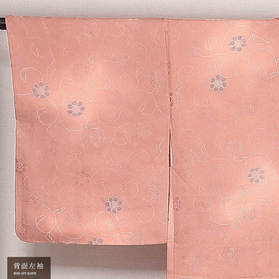 羽織 袷 身丈82cm 裄丈65cm 正絹 Sランク カジュアル Mサイズ ぼかし染 紐あり 唐華 ピンク系 RP 1232-13796