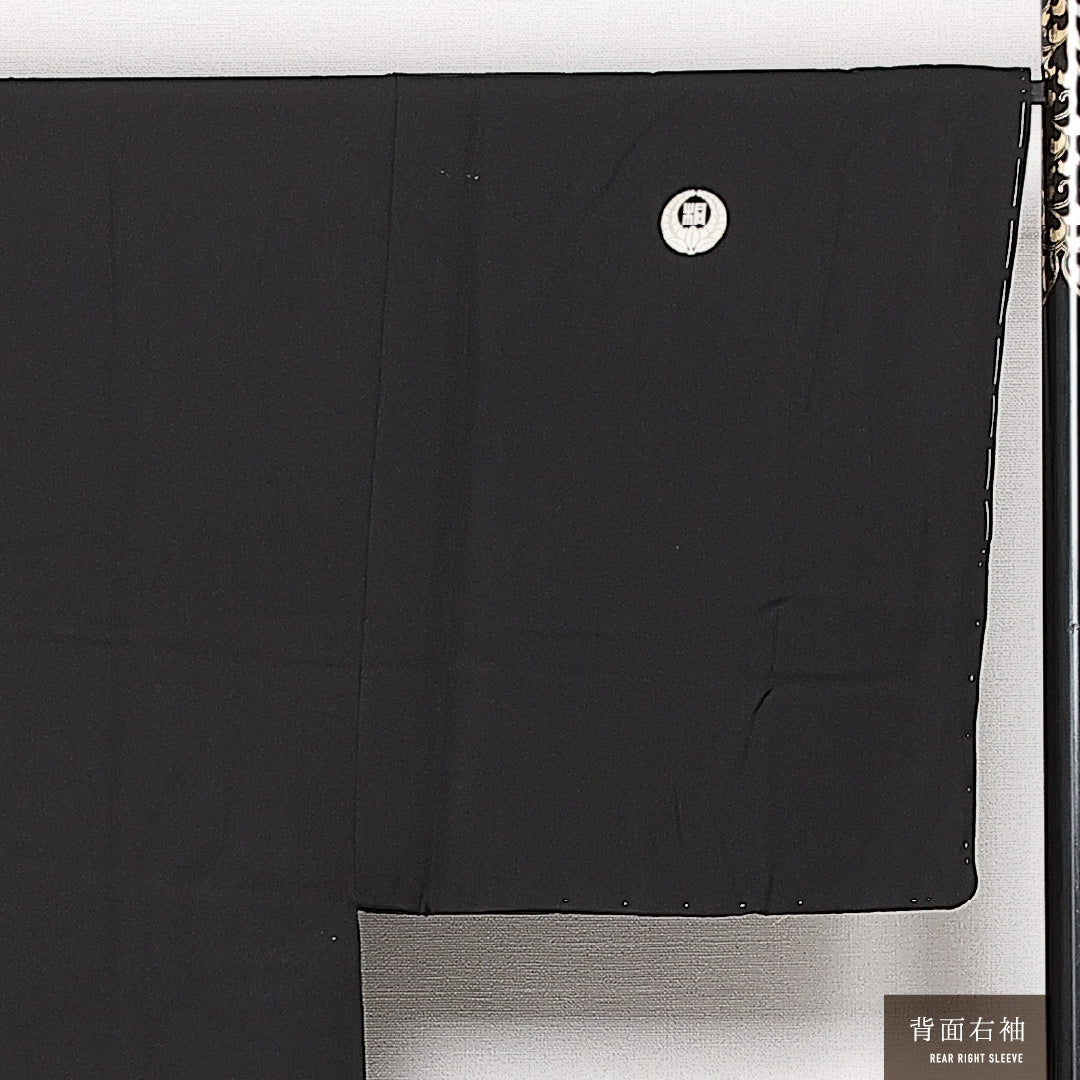 羽織 男性用 袷 身丈87cm 裄丈68cm 正絹 Sランク カジュアル Mサイズ 黒系 RP 1235-13709