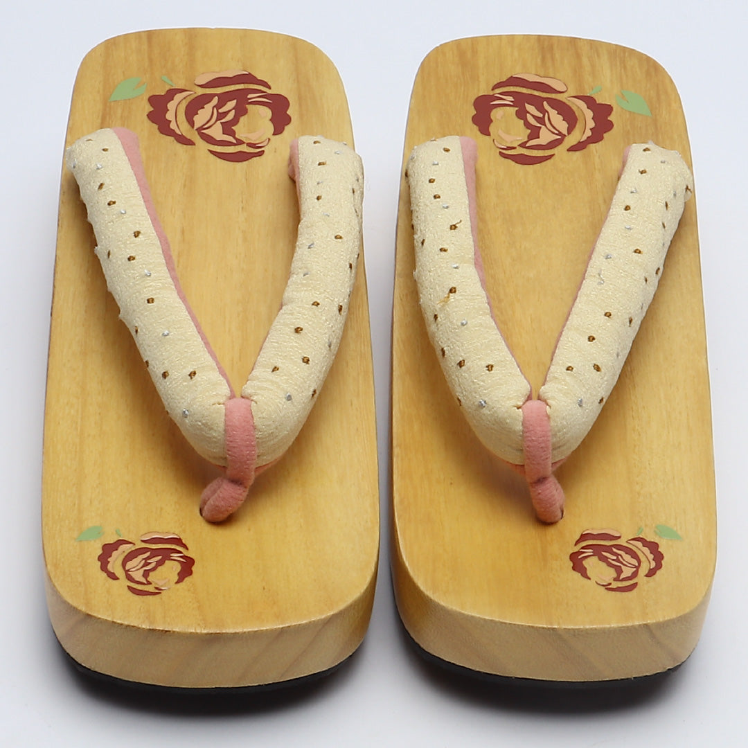 未使用品 夏物 下駄 カジュアル 木製 Sランク 和装小物 茶系 1244-00695