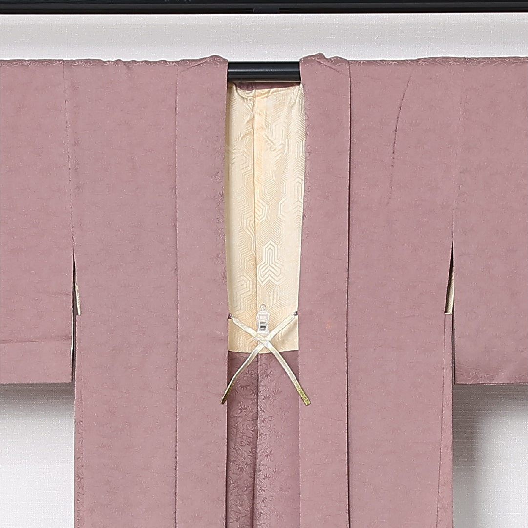 羽織 袷 身丈71cm 裄丈61cm 正絹 Cランク カジュアル Sサイズ 紐あり 流水 笹 ピンク系 LP 1232-12915