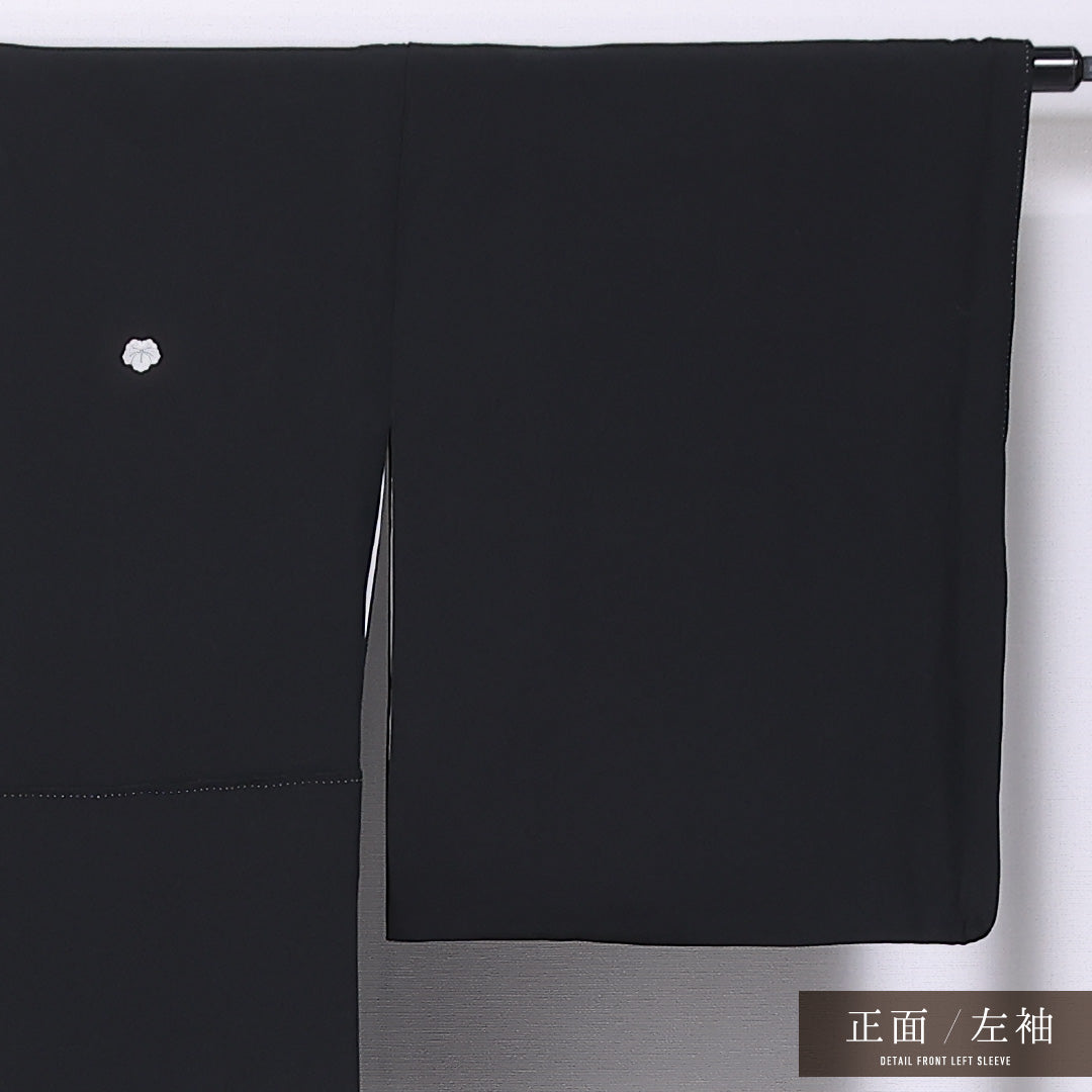 黒留袖 身丈168cm 裄丈66.5cm 袷 五つ紋 蔦 正絹 Bランク 広衿 雪輪 五重塔 吉祥文様 箔 比翼仕立て 1211-F0424