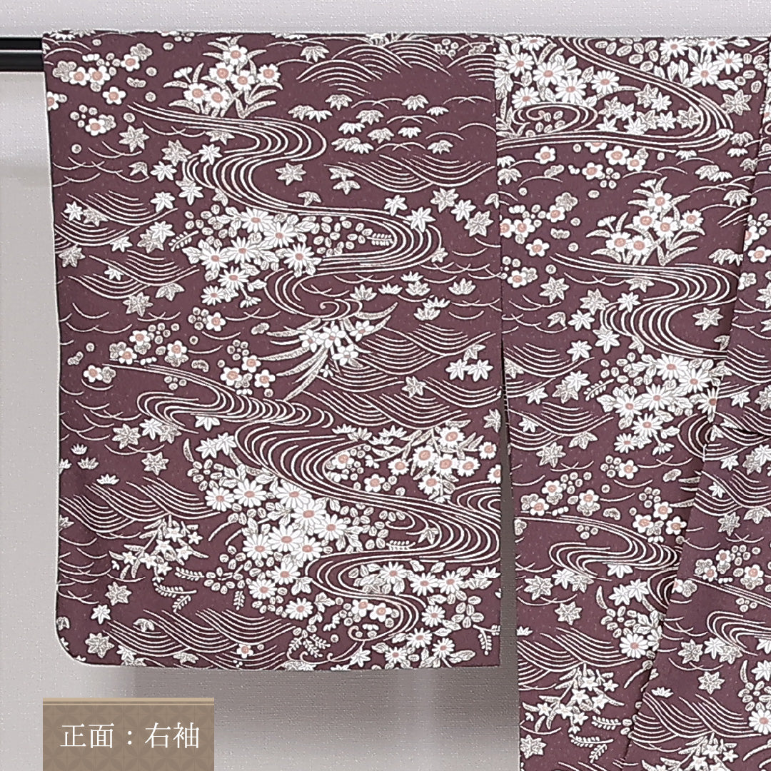 小紋 身丈161cm 裄丈64cm Aランク 袷 洗える着物 ポリエステル 広衿 1215-10027
