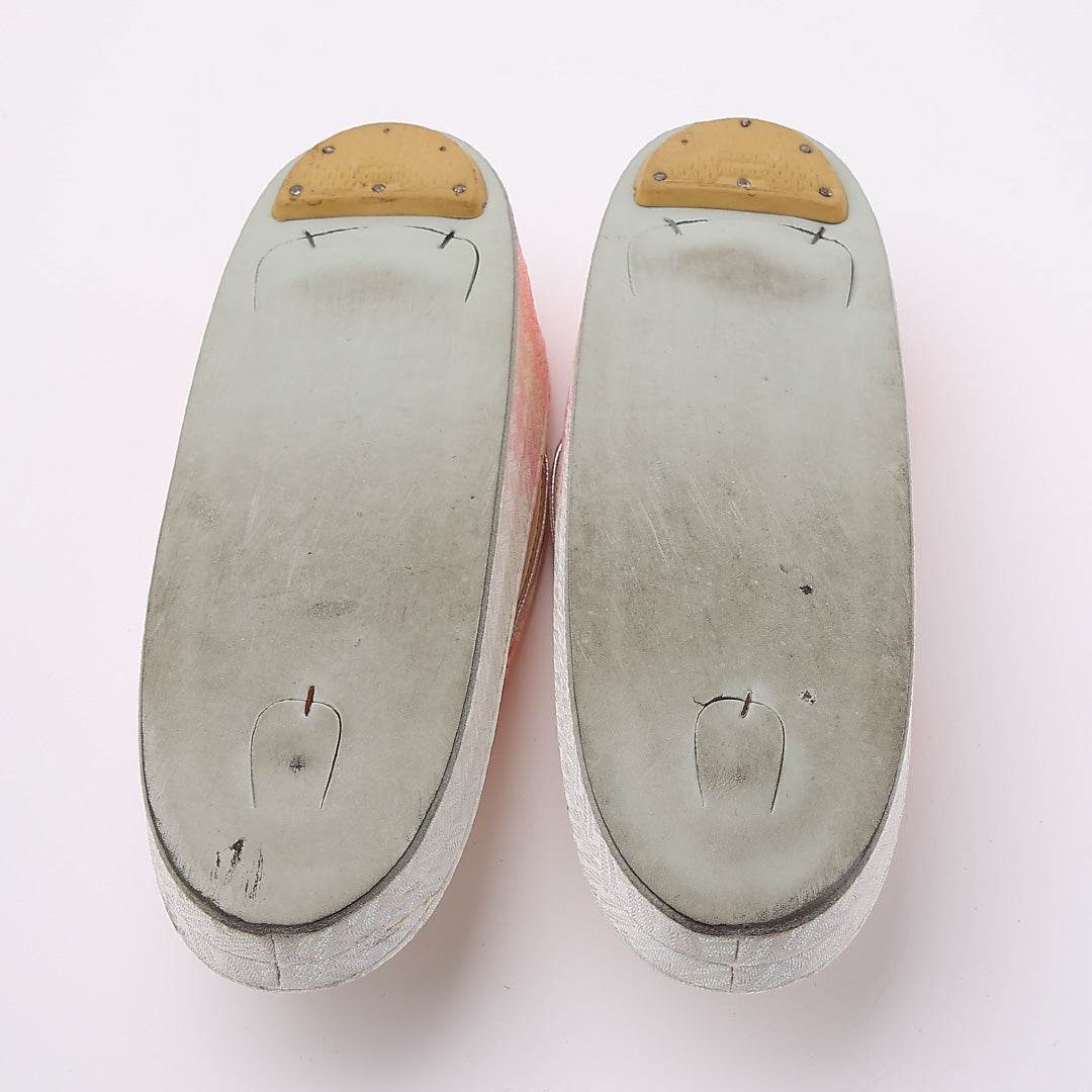 草履・バッグセット Aランク 礼装用 正絹 錦織 外箱付き FREE ピンク系 銀系 A-31 1241-00449