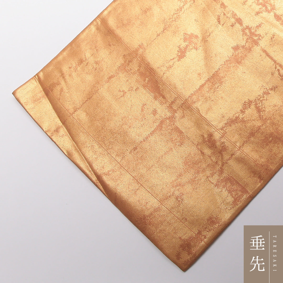 袋帯 帯丈432cm 正絹 六通 インフォーマル 抽象柄 朱系 金系 1243-01219