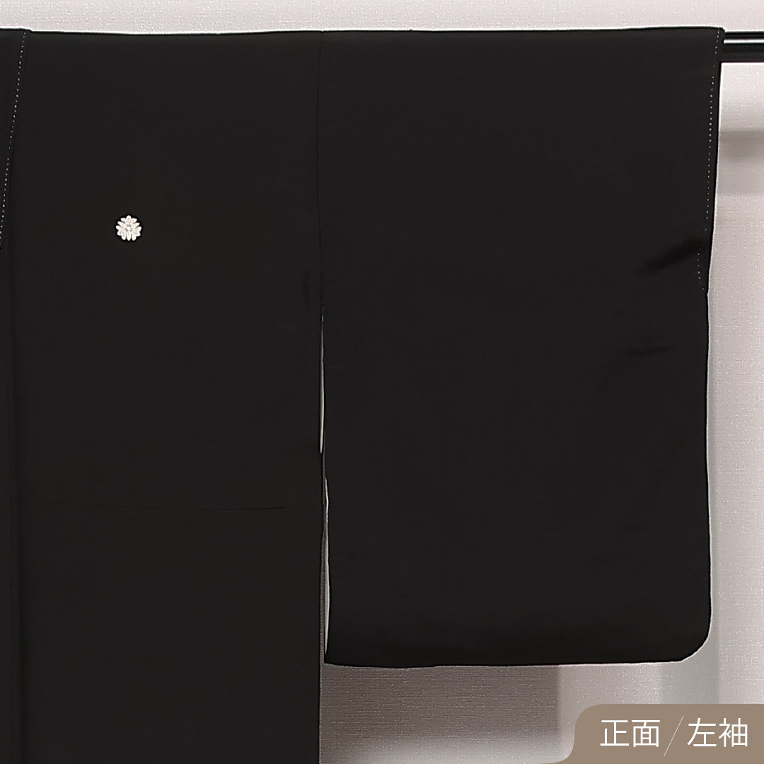 黒留袖 五つ紋 三つ竜胆橘 身丈166cm 裄丈65.5cm Sランク 正絹 袷 広衿 XL 刺繍 金駒刺繍 吉祥文様 短冊 フォーマル 古典的 華やか 黒系 1211-F0565