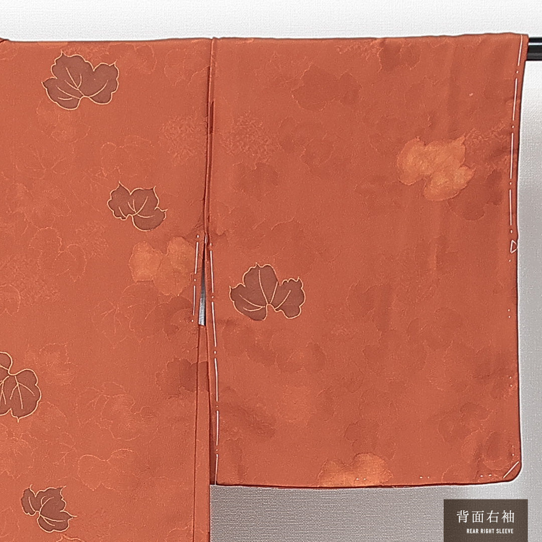 未使用品 羽織 袷 身丈78cm 裄丈62cm 正絹 Sランク カジュアル Sサイズ しつけ糸 葡萄 茶系 RP 1232-14743