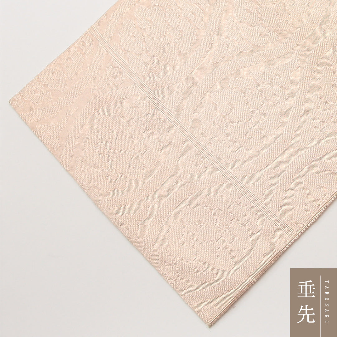 名古屋帯 全通 帯丈343cm セミフォーマル Sランク 正絹 立涌 ピンク系 1224-02050