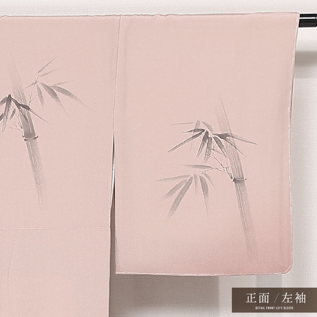 未使用品 訪問着 袷 身丈165cm 裄丈66cm 正絹 Nランク セミフォーマル 広衿 XLサイズ 泉山 作家物 落款 しつけ糸 ピンク系 PO 1217-13248
