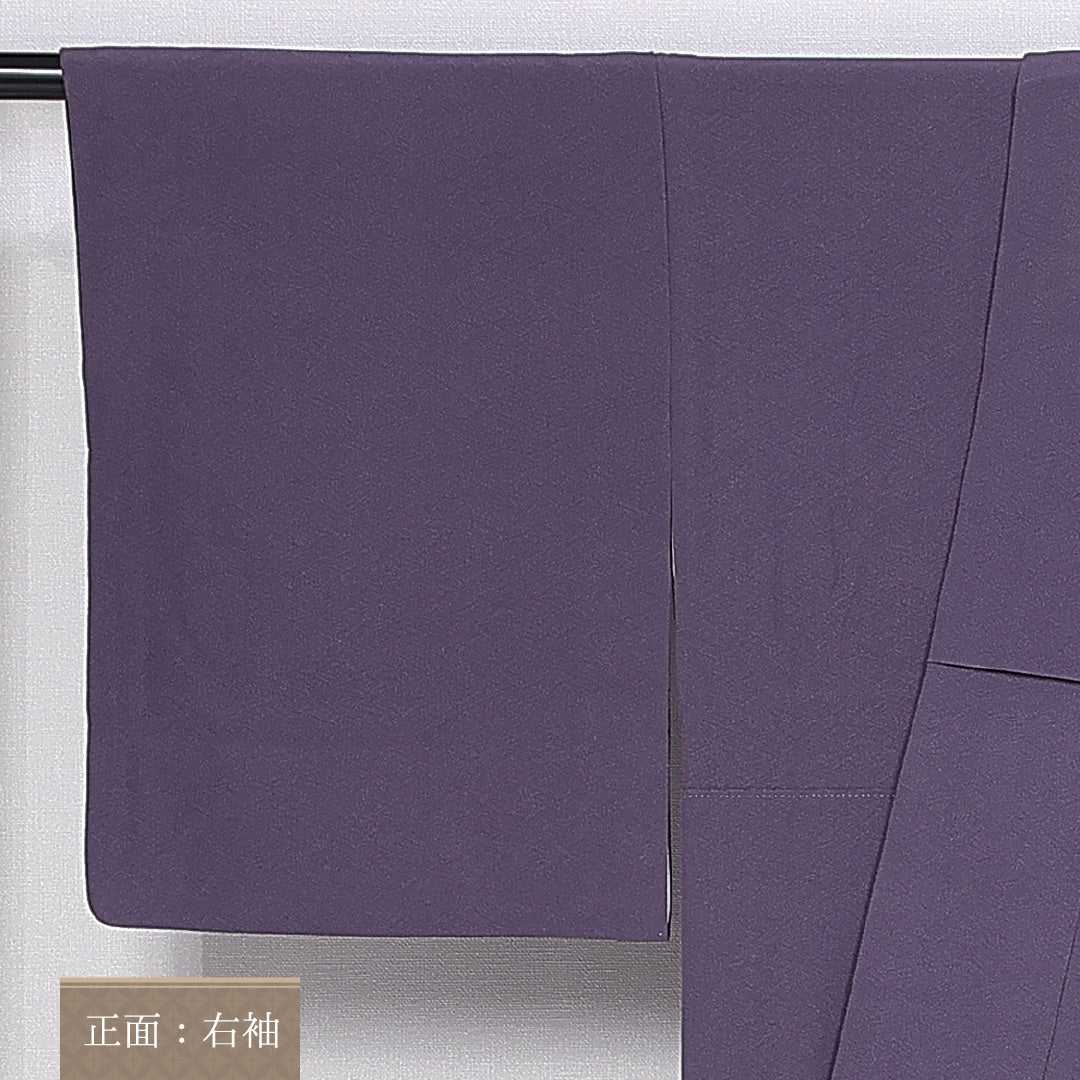 色無地 身丈161cm 裄丈64cm Aランク 袷 三つ紋 正絹 広衿 五三桐 1214-10177