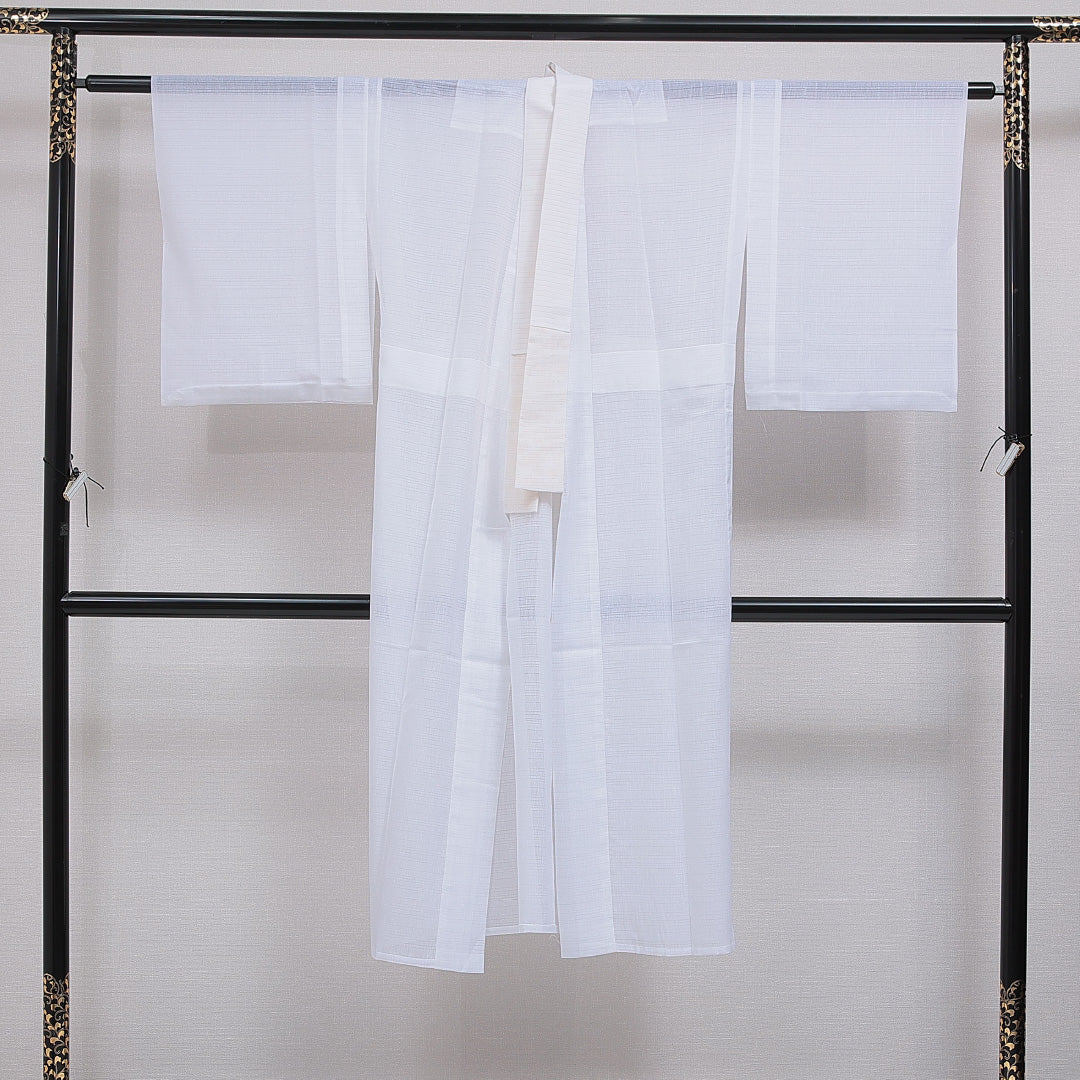 夏物 長襦袢 夏物 身丈128cm 裄丈62cm 正絹 Sランク Lサイズ 無地 白系 M4 1239-16544