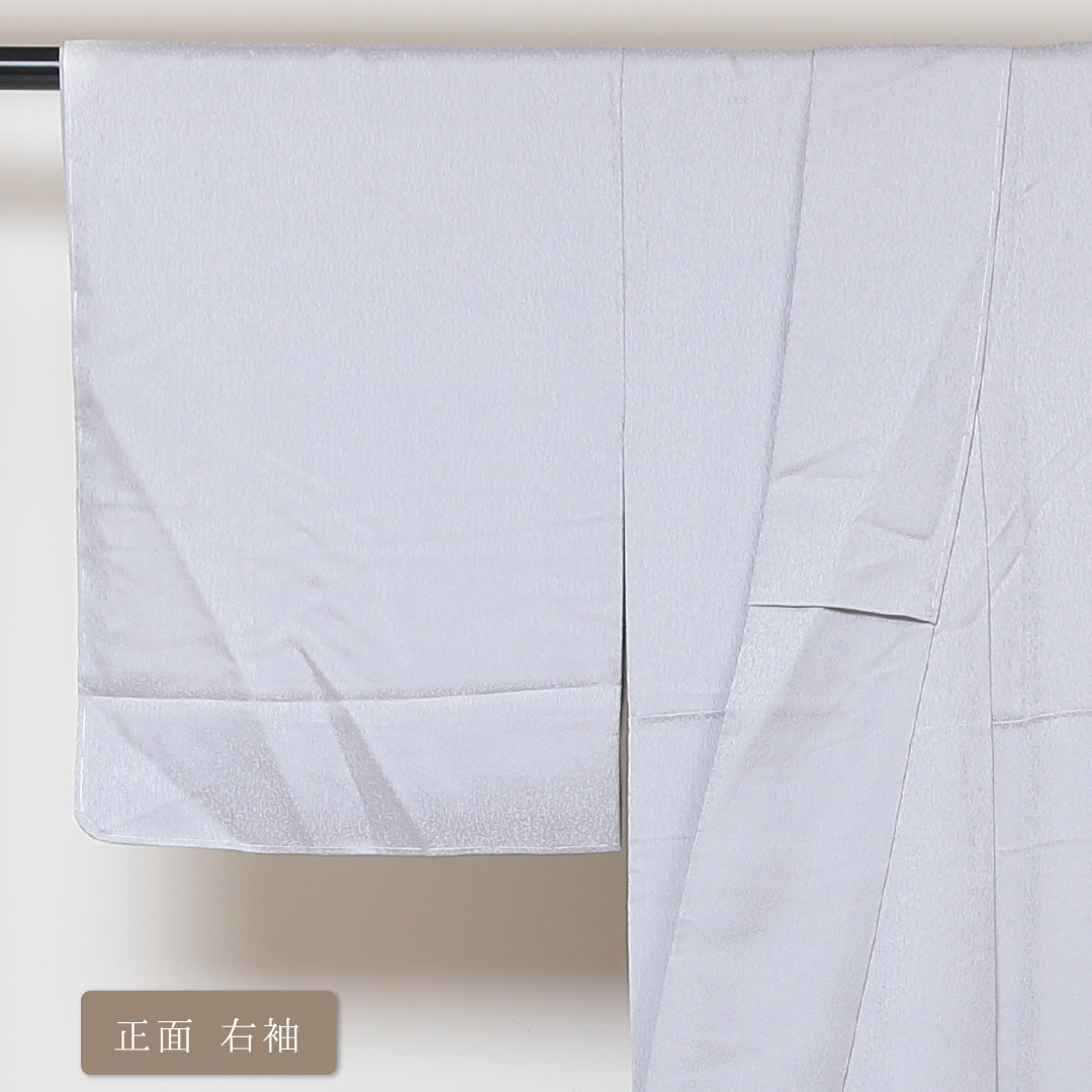付下げ 袷 身丈160cm 裄丈63cm 正絹 Aランク インフォーマル 広衿 Lサイズ 蘇州刺繍 桜 グレー系 RP 1218-04311