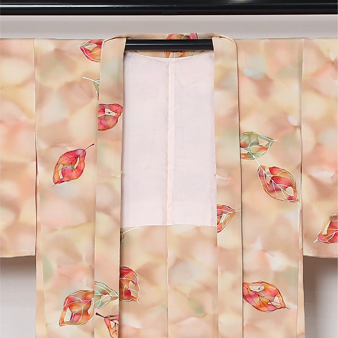 羽織 袷 身丈79cm 裄丈63cm 正絹 Sランク カジュアル Sサイズ ぼかし染 植物柄 多色系 RP 1232-12860