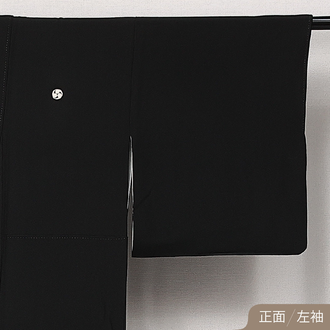 黒留袖 五つ紋 右三つ巴 身丈159cm 裄丈63.5cm Aランク 正絹 袷 比翼 広衿 M 作家物 落款 加賀友禅 鴛鴦 遠山 フォーマル 芸術的 華やか 黒系 1211-F0603