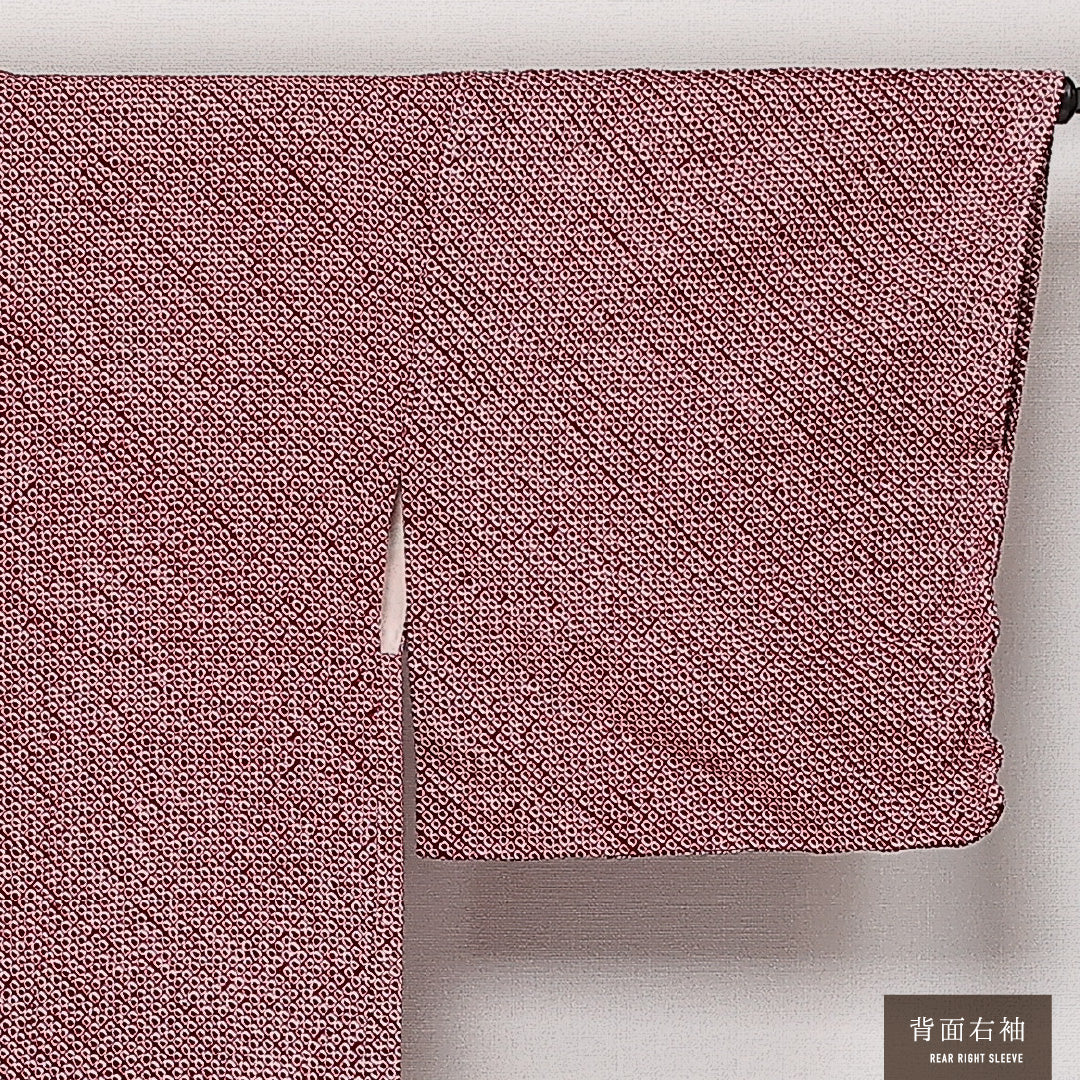 洗える着物 羽織 袷 身丈77cm 裄丈64cm ポリエステル Aランク カジュアル Mサイズ 鹿の子柄 茶系 HP 1232-13863
