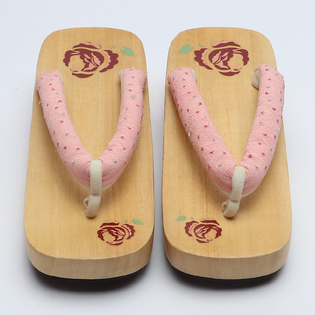 未使用品 夏物 下駄 カジュアル 木製 Aランク 和装小物 茶系 1244-00709