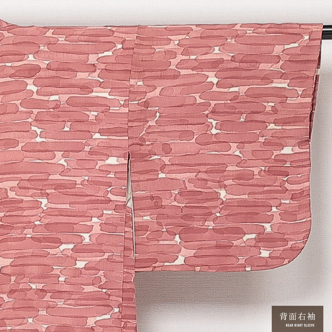 羽織 袷 身丈72cm 裄丈62cm 正絹 Cランク カジュアル Sサイズ 紐あり 創作柄 ピンク系 HP 1232-13901