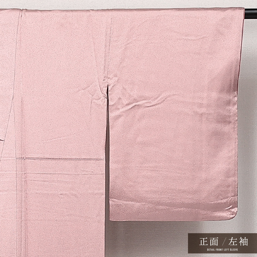 付下げ 袷 身丈154cm 裄丈64cm 正絹 Sランク インフォーマル 広衿 Sサイズ 菊 紅葉 桜 ピンク系 RP 1218-14171