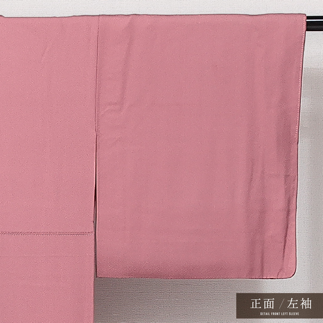 色無地 袷 身丈156cm 裄丈64cm 正絹 Sランク インフォーマル 広衿 Mサイズ 無地 ピンク系 RP 1219-14390