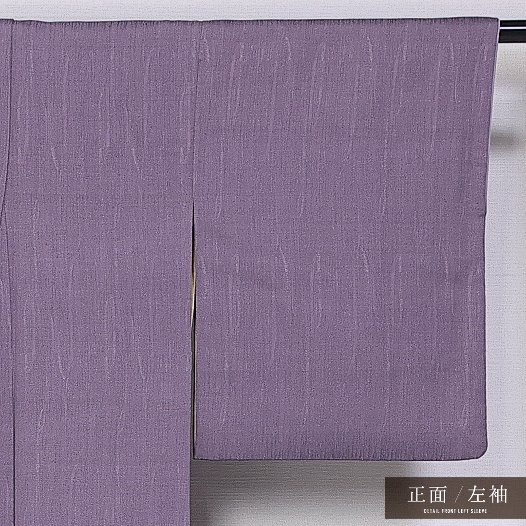 小紋 袷 身丈155cm 裄丈62cm 正絹 Aランク インフォーマル 広衿 Mサイズ 創作柄 紫系 RP 1221-11337