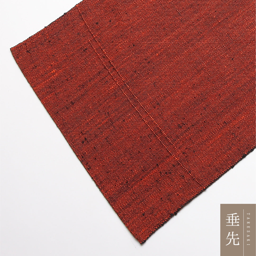 八寸名古屋帯 Sランク 帯丈348cm 正絹 ポイント柄 松葉仕立て 織り カジュアル 紬 唐草鳳凰文 朱系 LP 1245-01887