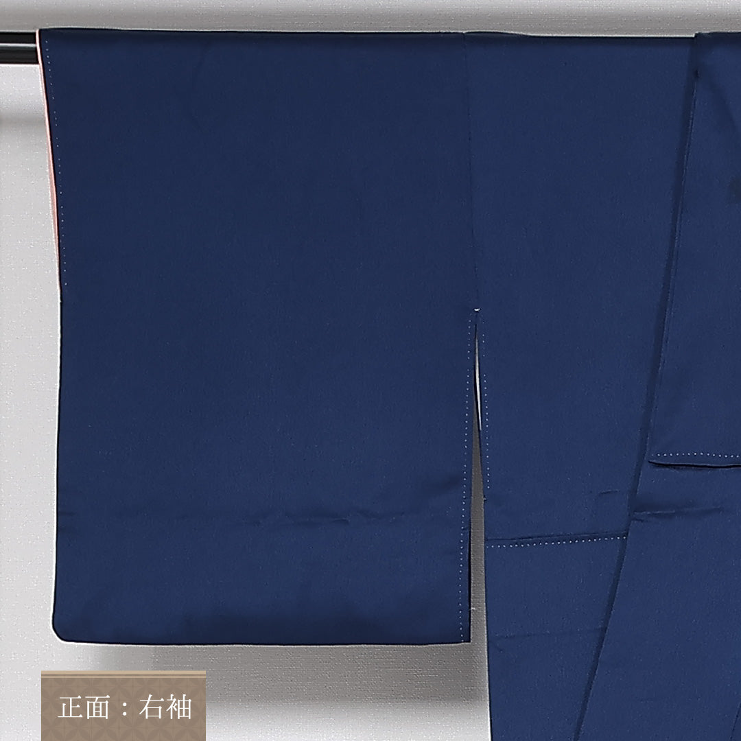 訪問着 袷 身丈154cm 裄65cm 正絹 牡丹 扇子 ぼかし Aランク 1212-00777